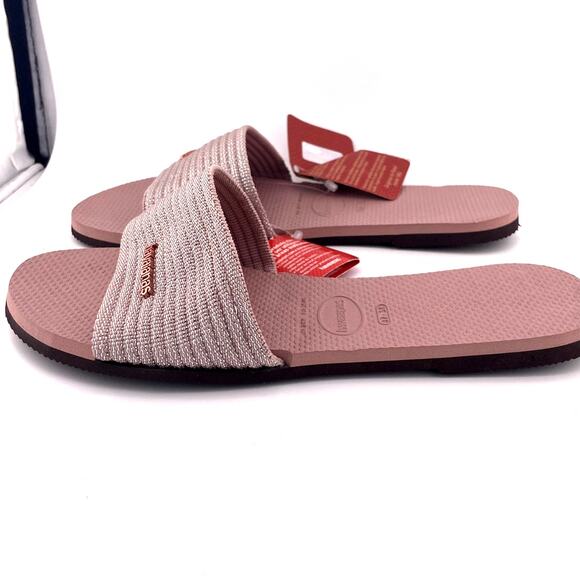 NWT Havianas Rose Pink Crocus Slide Sandal Size 7/8 Women - Picture 5 of 7